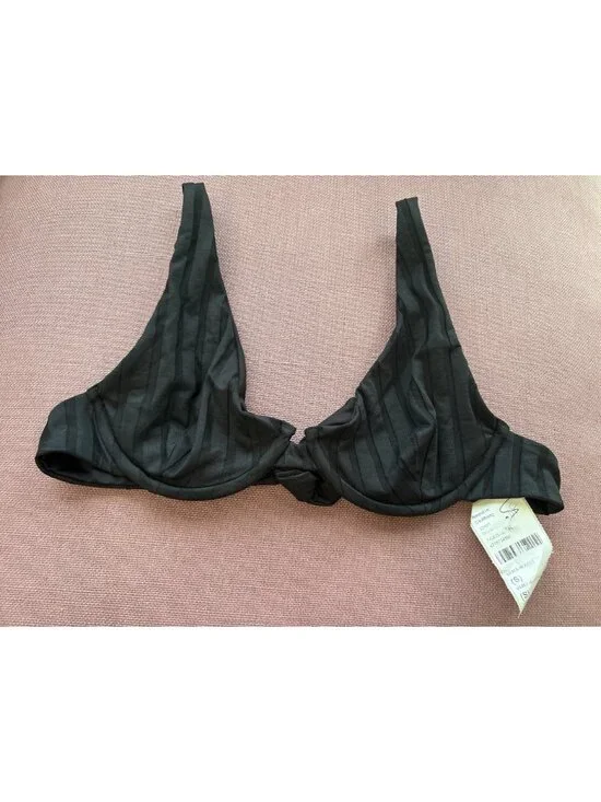 Vitamin A Rossi Halter Underwire Bikini Top in Black Small Womens Swimsuit